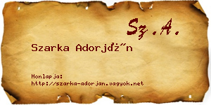 Szarka Adorján névjegykártya